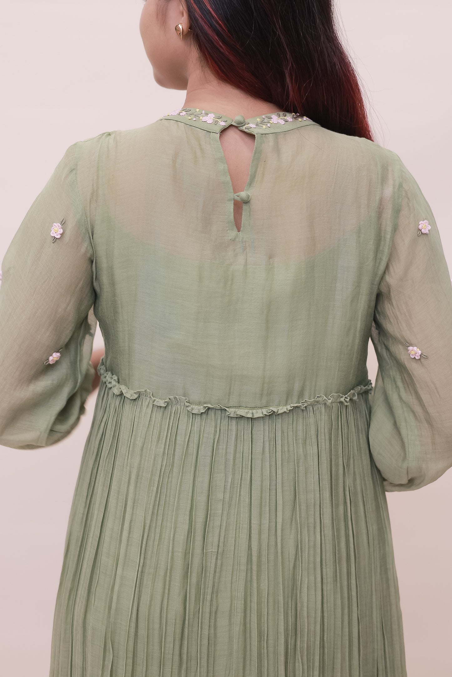 Pastel green tier dress