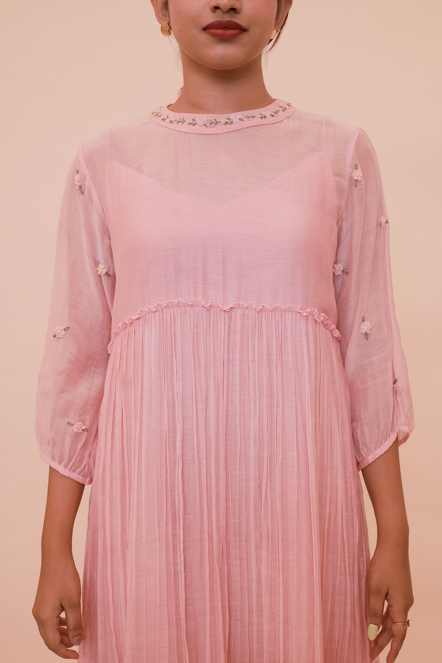 Pastel pink tier dress